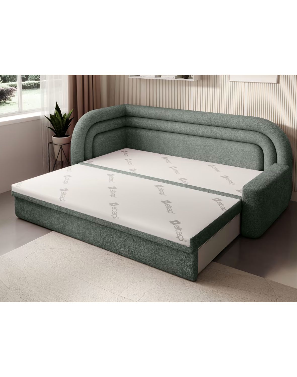 kanapa z funkcją spania fabillo, nowoczesna, wygodna, z pojemnikiem