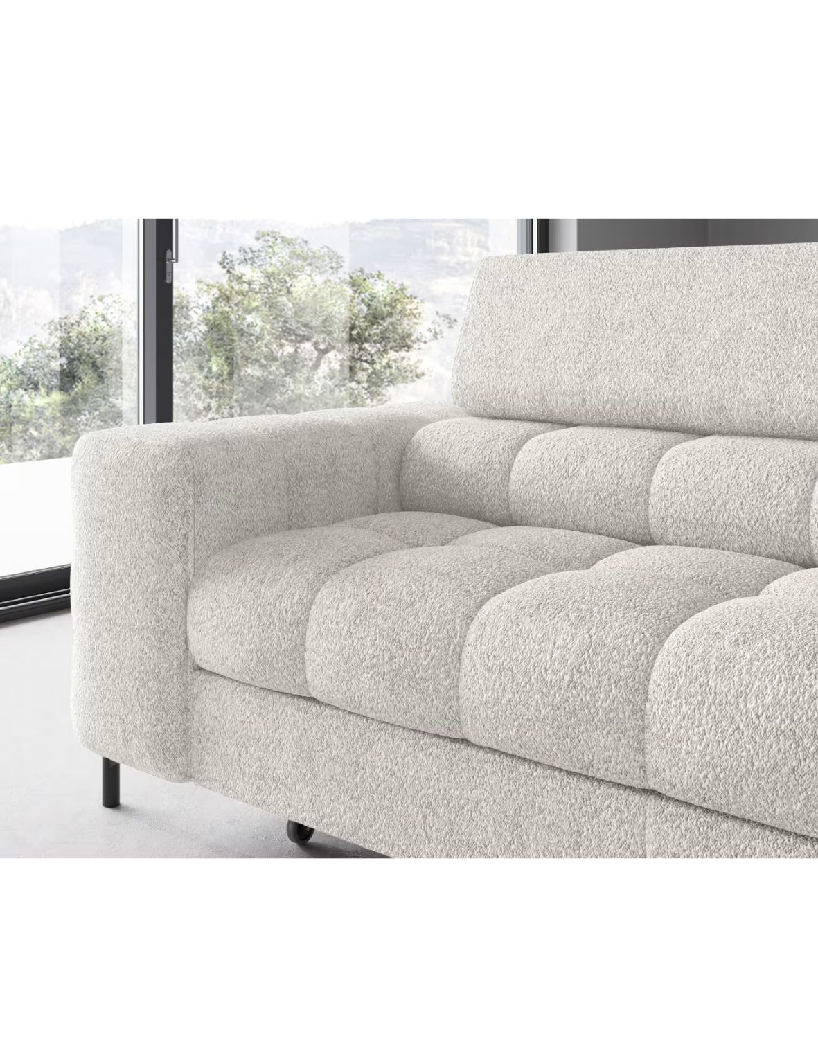 narożnik ferucce z funkcją spania i pojemnikiem, regulowane zagłówki - dostawa express