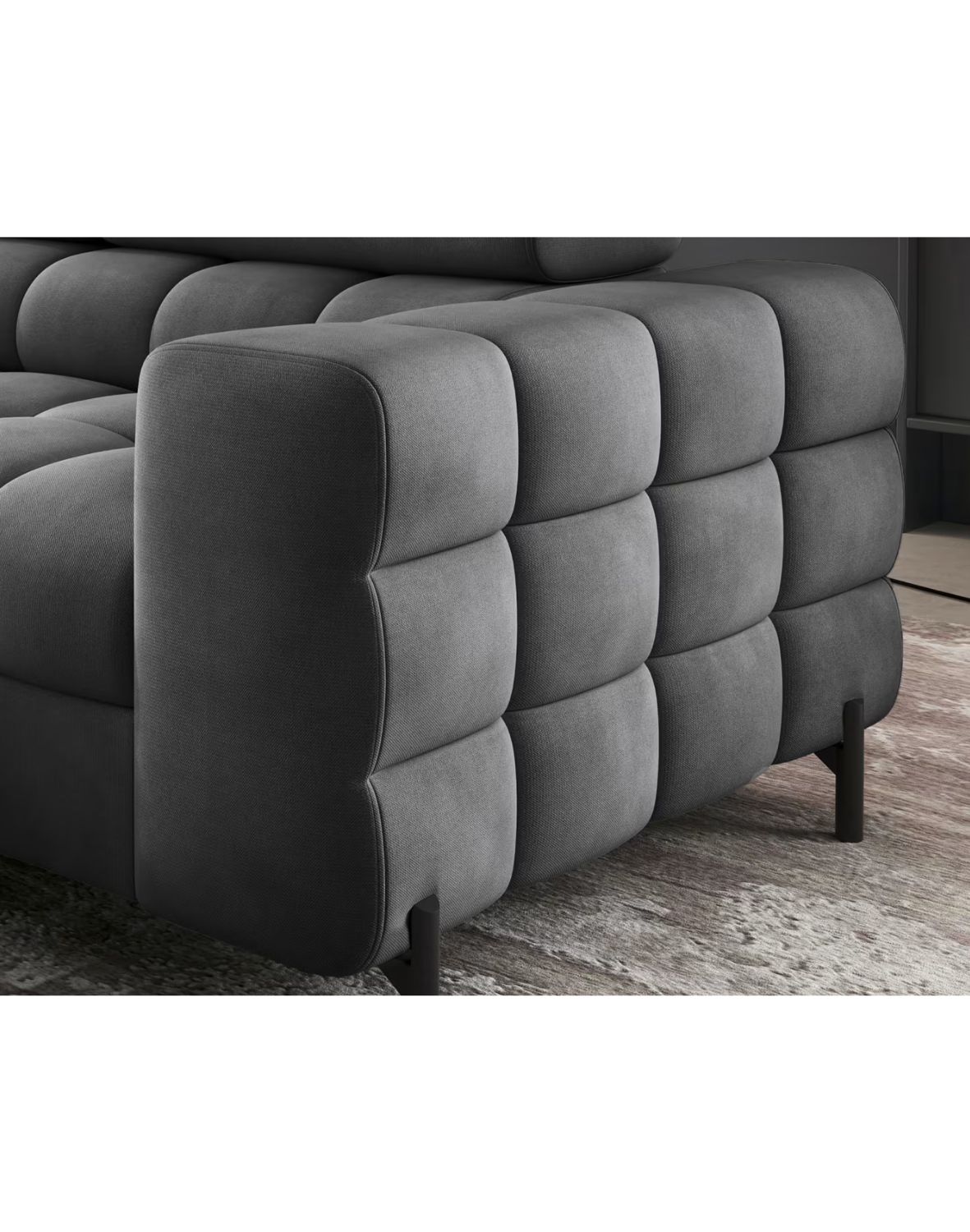 narożnik ferucce z funkcją spania i pojemnikiem, regulowane zagłówki - dostawa express