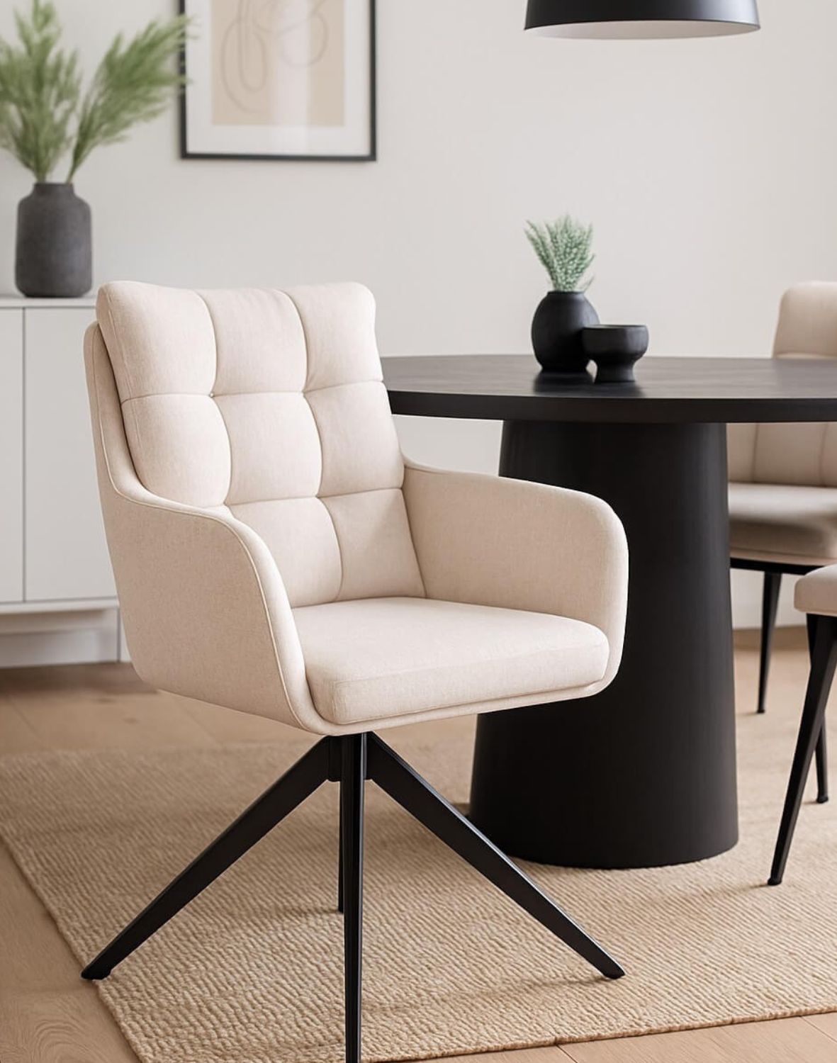 krzesło obrotowe z podłokietnikami fioro, beżowe