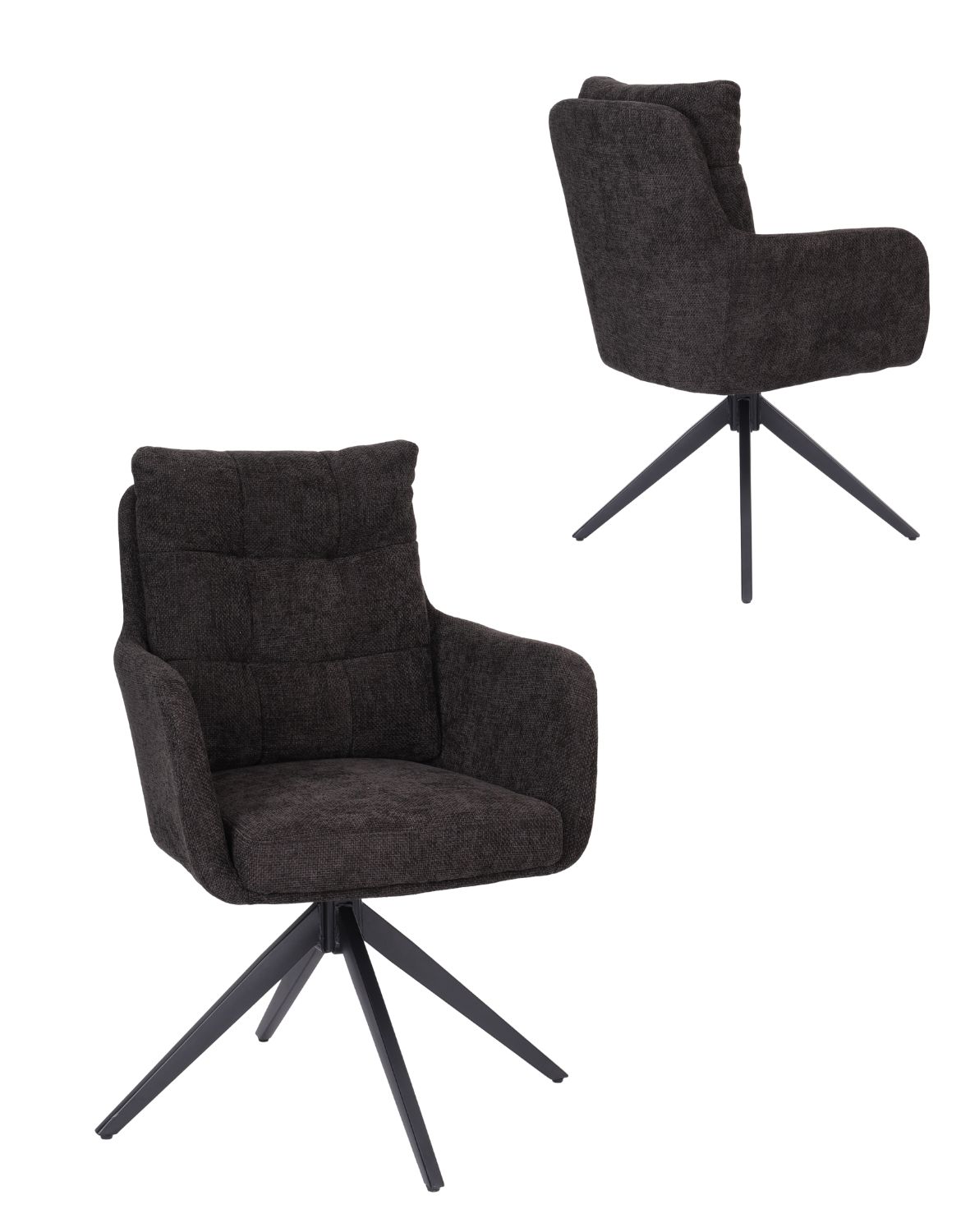 krzesło obrotowe z podłokietnikami fioro, czarne