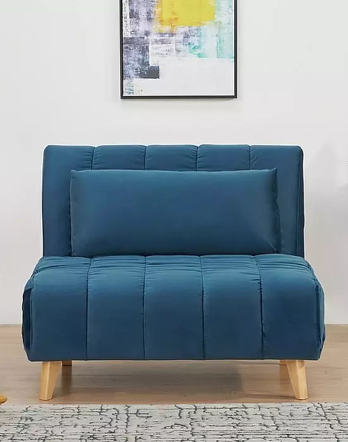 fotel rozkladany billy velvet niebieski