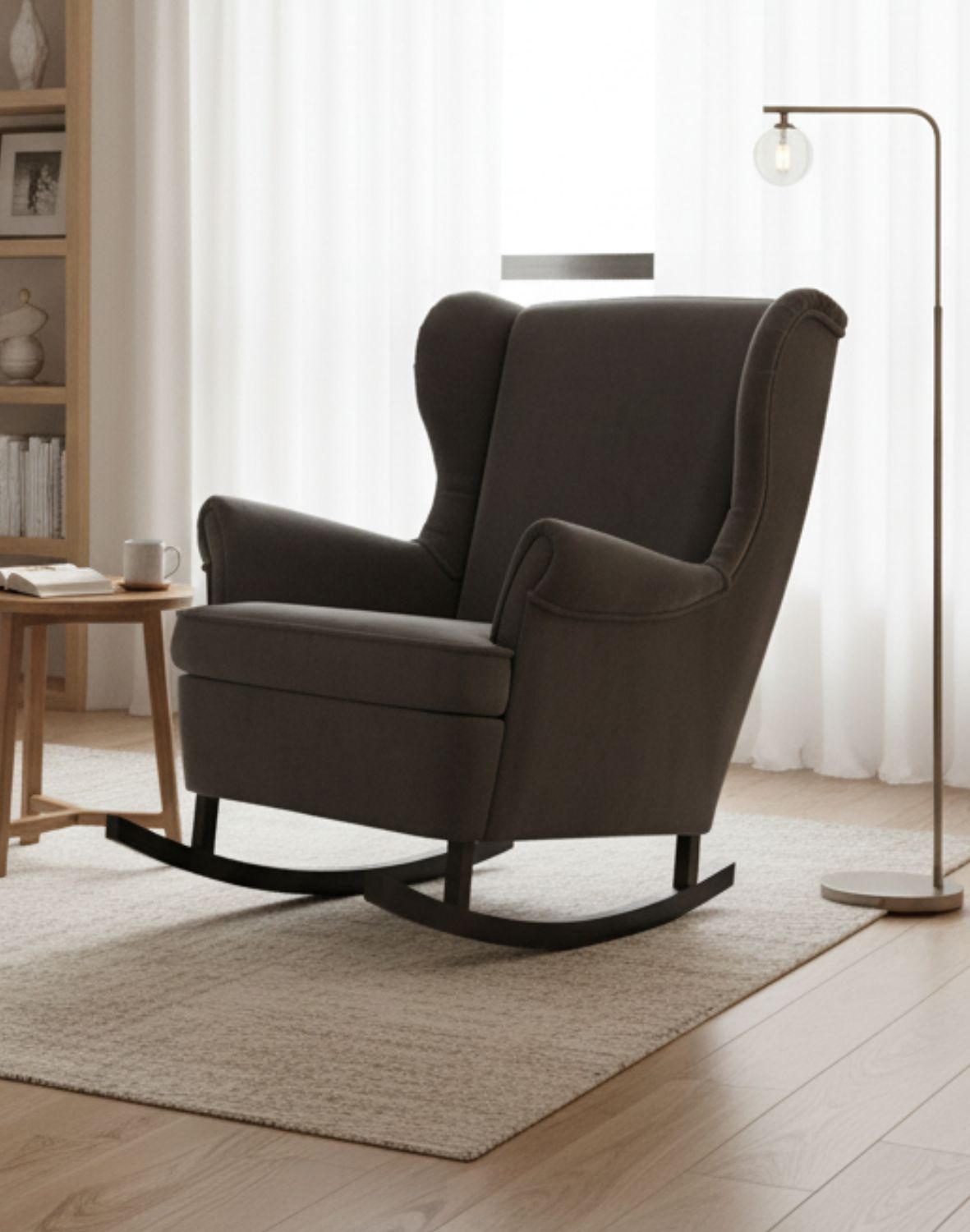 fotel uszak na płozach bujany