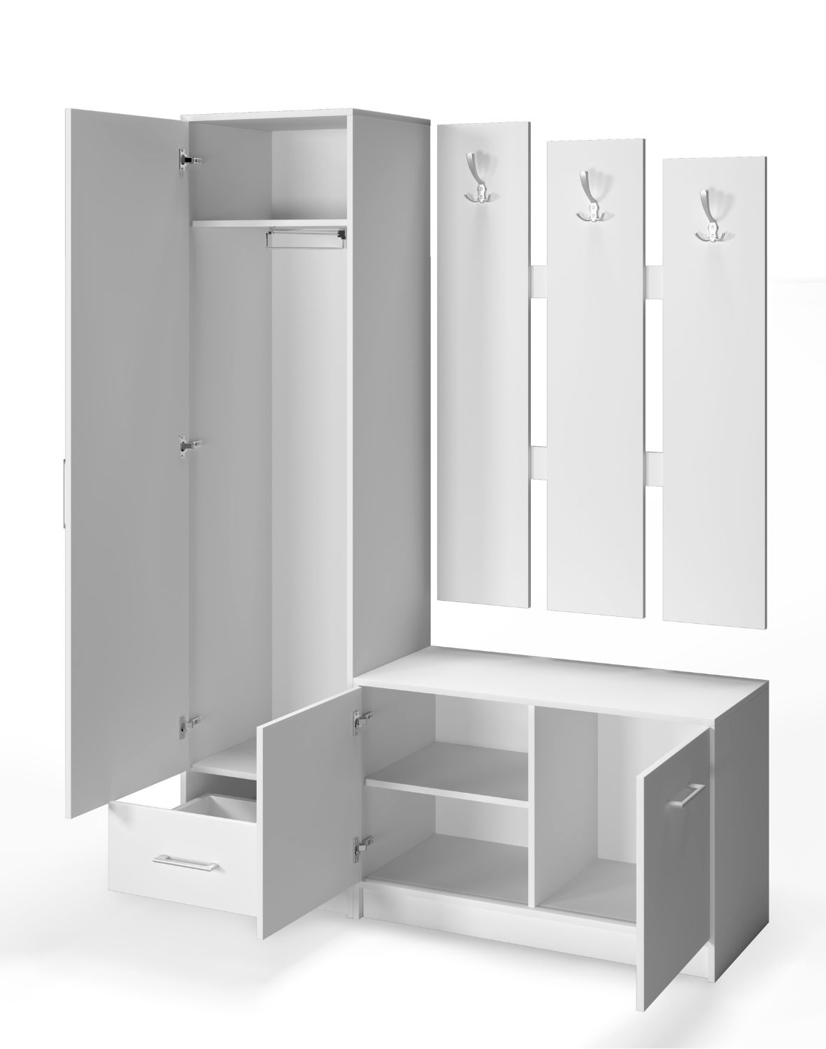 biały zestaw mebli do przedpokoju maxi