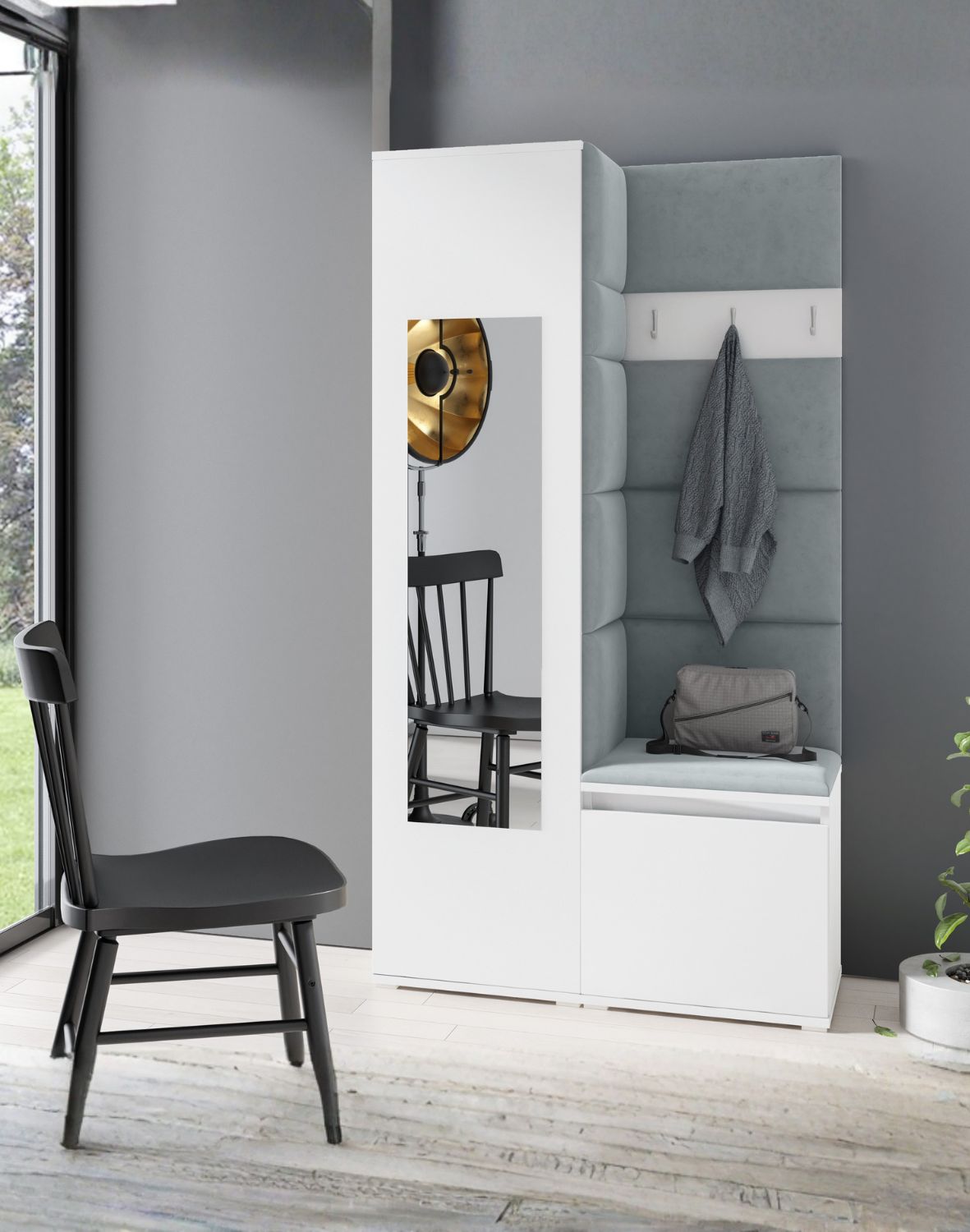 meble do przedpokoju z panelami tapicerowanymi emi 13