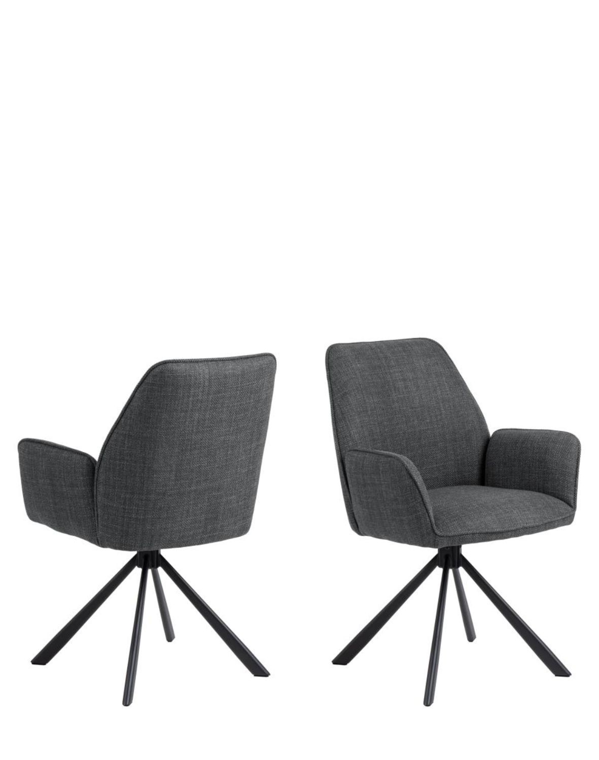 krzesło obrotowe do jadalni, tapicerowane glenda, ciemnoszare (07481)