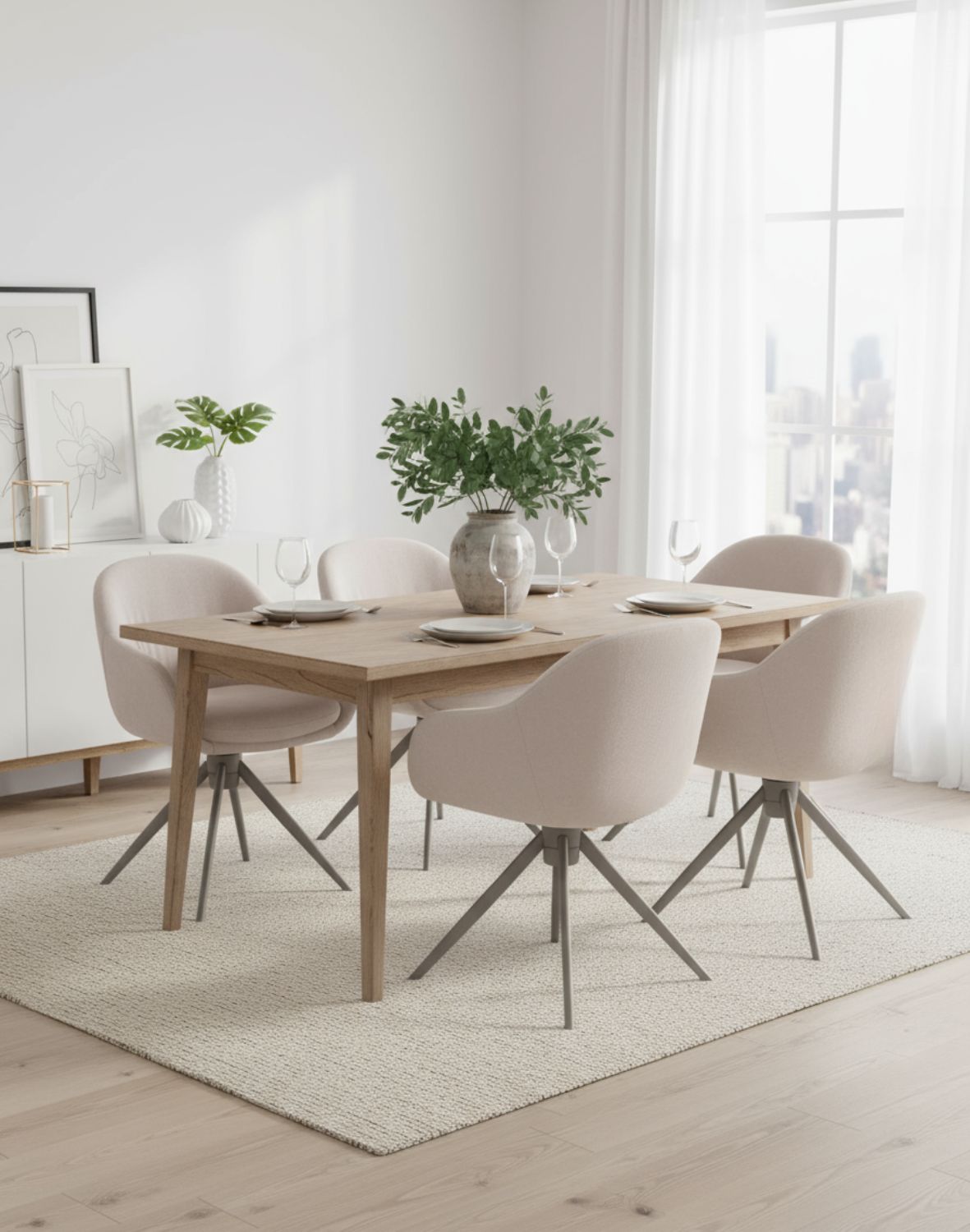 krzesło obrotowe do jadalni greta, beżowe