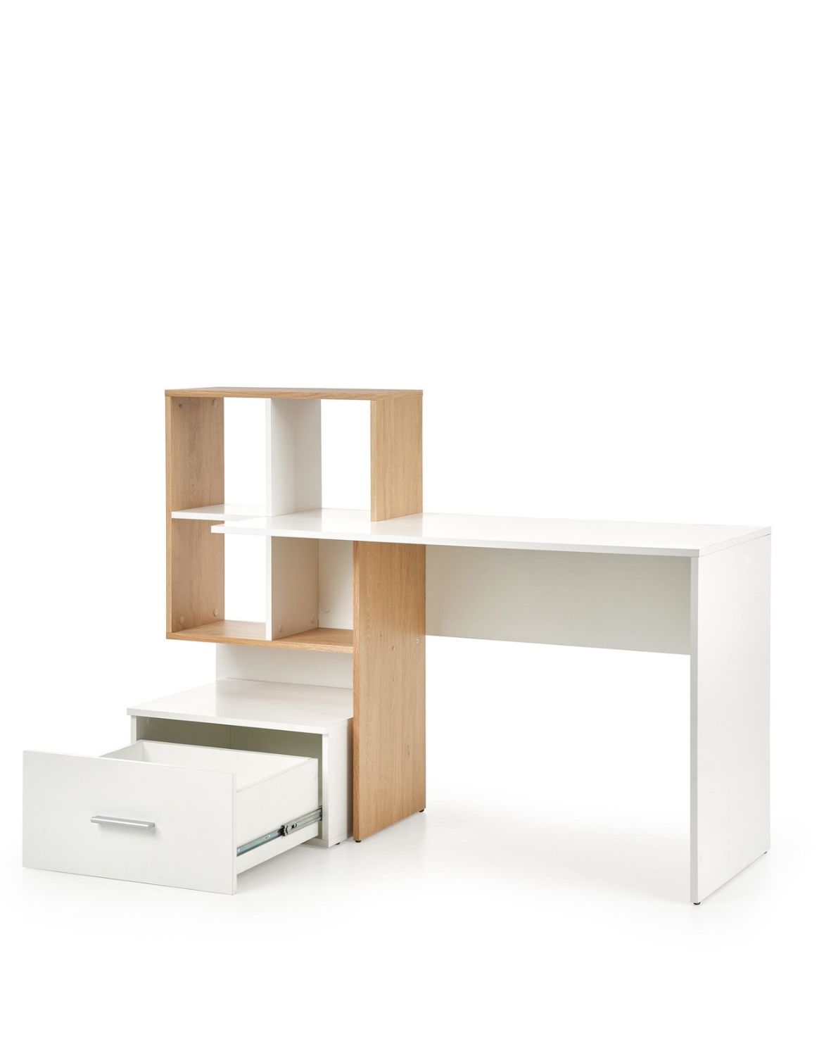 biurko młodzieżowe z szufladą grosso dąb złoty/biały
