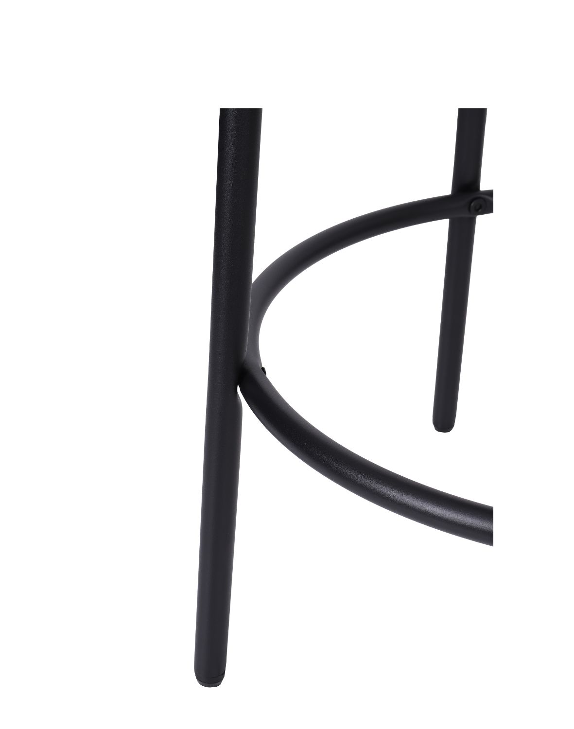 okrągły hoker do kuchni z podnóżkiem holly, tapicerowany, czarny