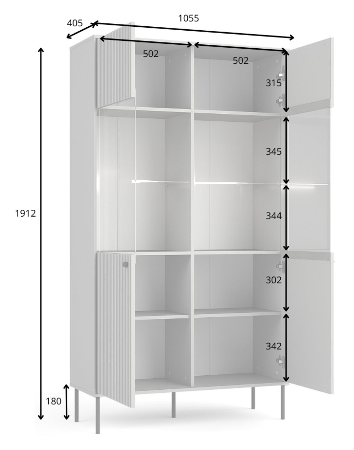 Witryna do salonu Iris 01 2D 191x106 cm