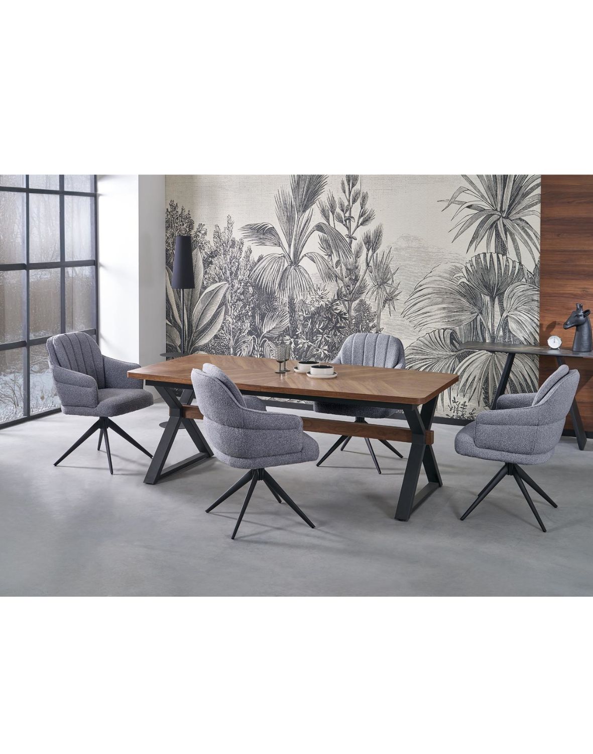 krzesło z funkcją obracania k570, boucle, szare