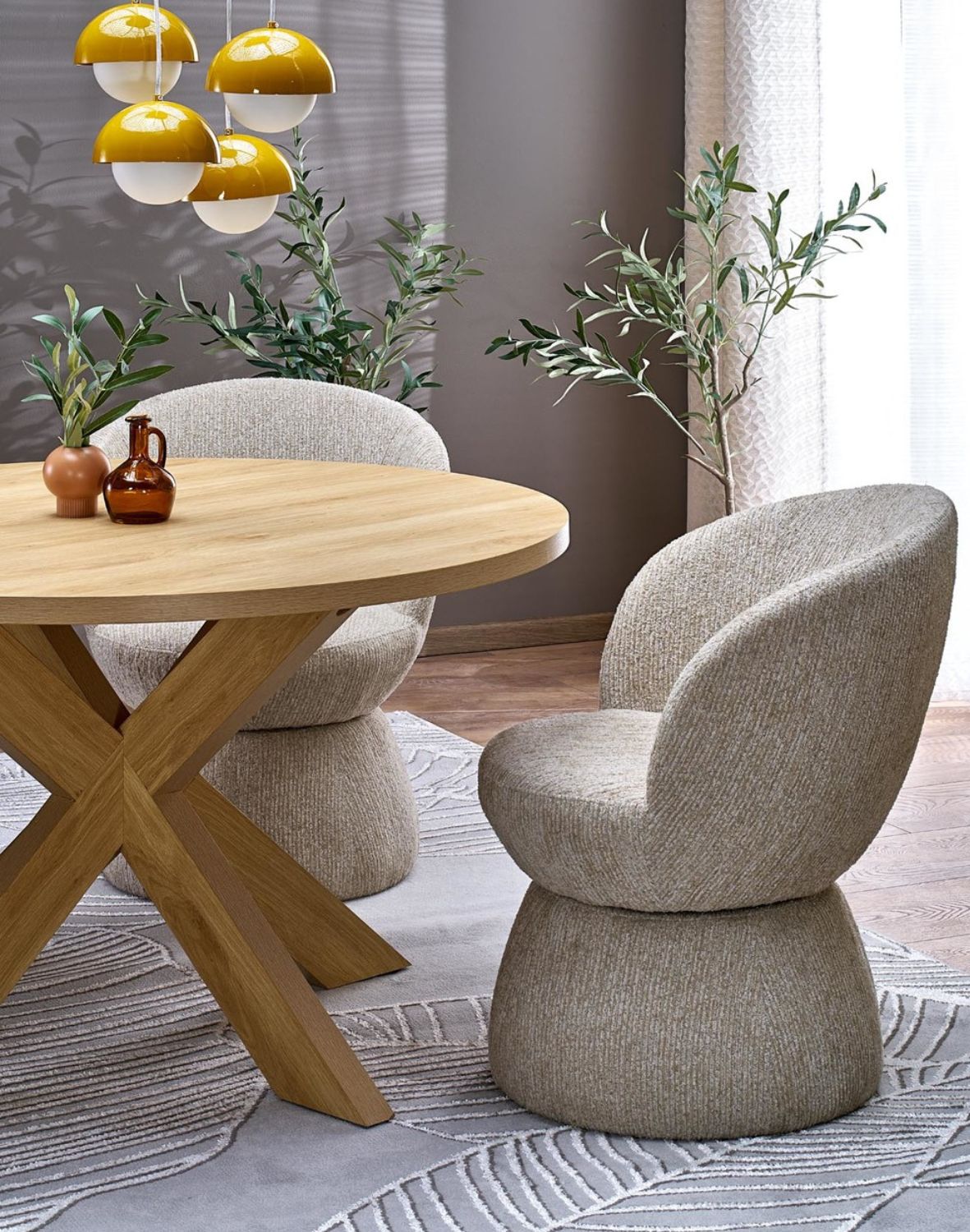 krzesło z funkcją obracania k581, tapicerowane, beżowe