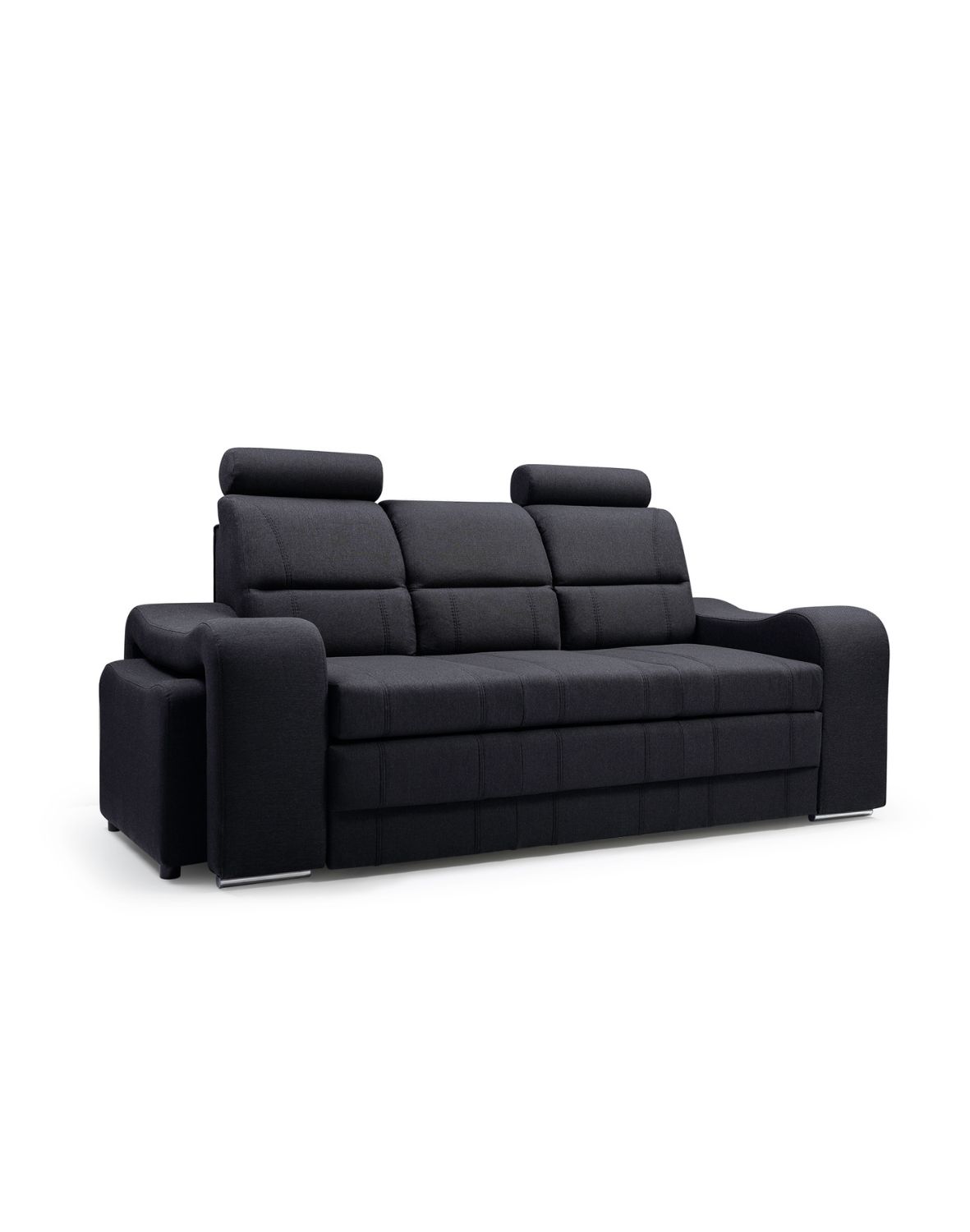 czarna kanapa wenus z zagłówkami