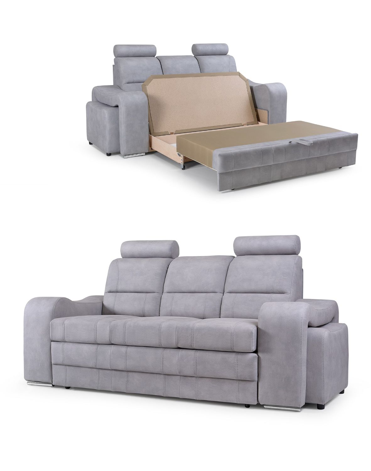 szara kanapa wenus z zagłówkami