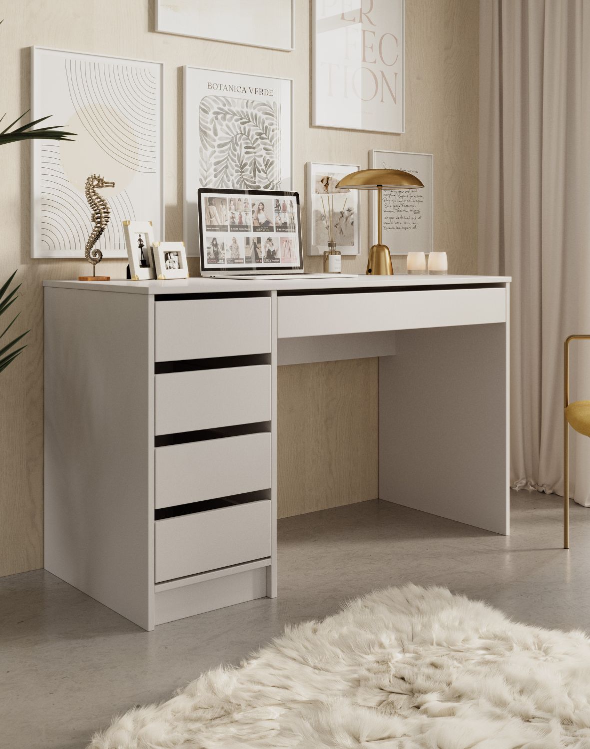 kaszmirowe biurko z szufladami 120 ada