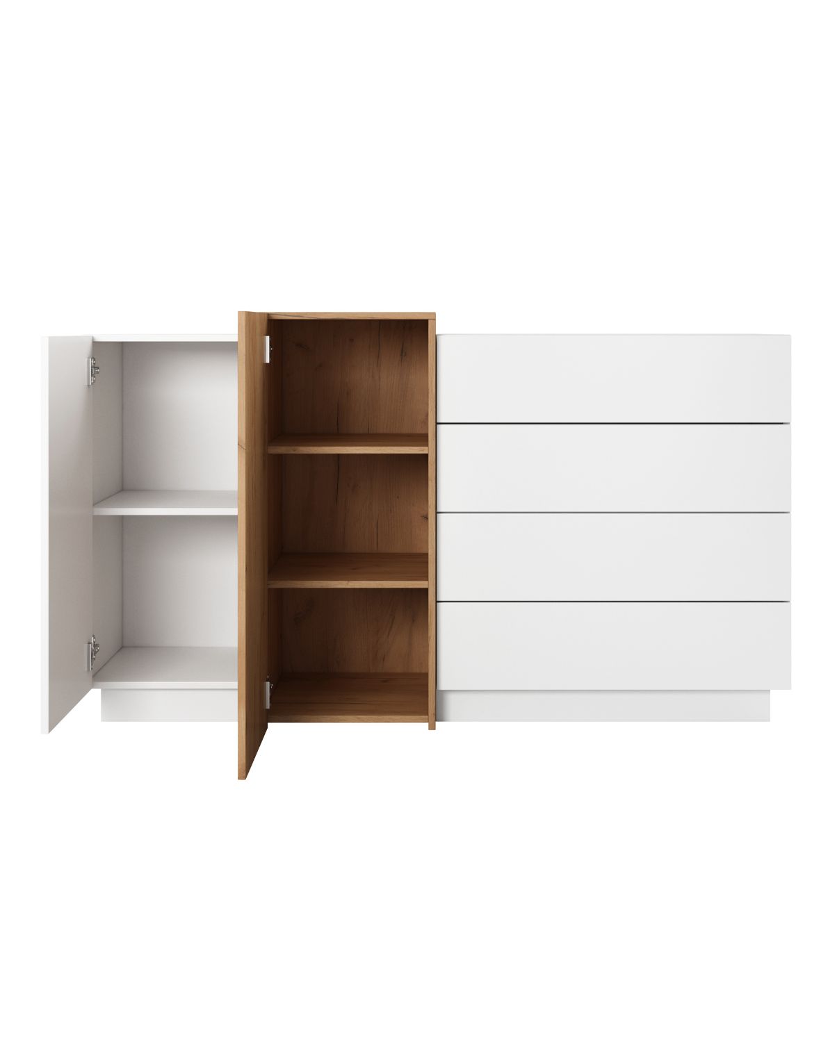 komoda biała dąb craft 160 cm 2D4S