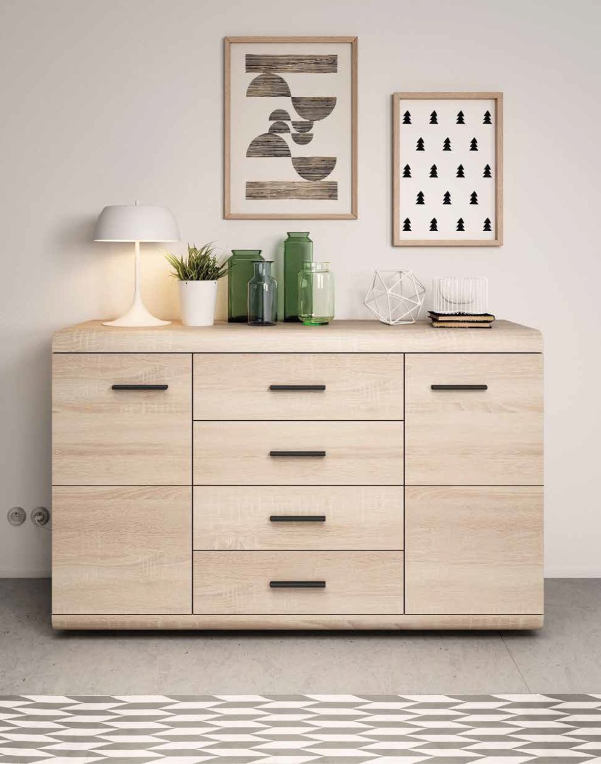 komoda dąb sonoma do salonu link 140