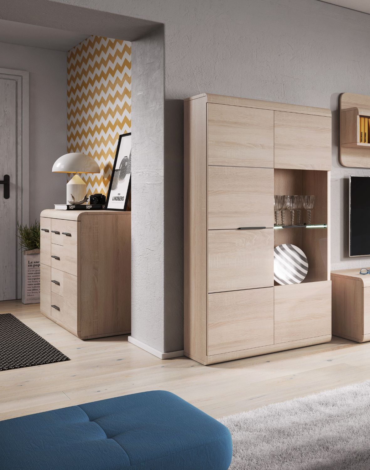 komoda dąb sonoma do salonu link 140