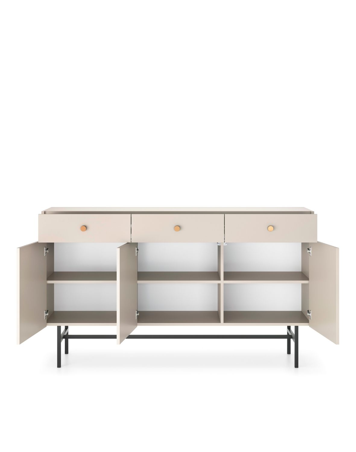 Komoda Diva kaszmir z 3 szufladami i 3 szafkami (3D3SZ) 155 cm