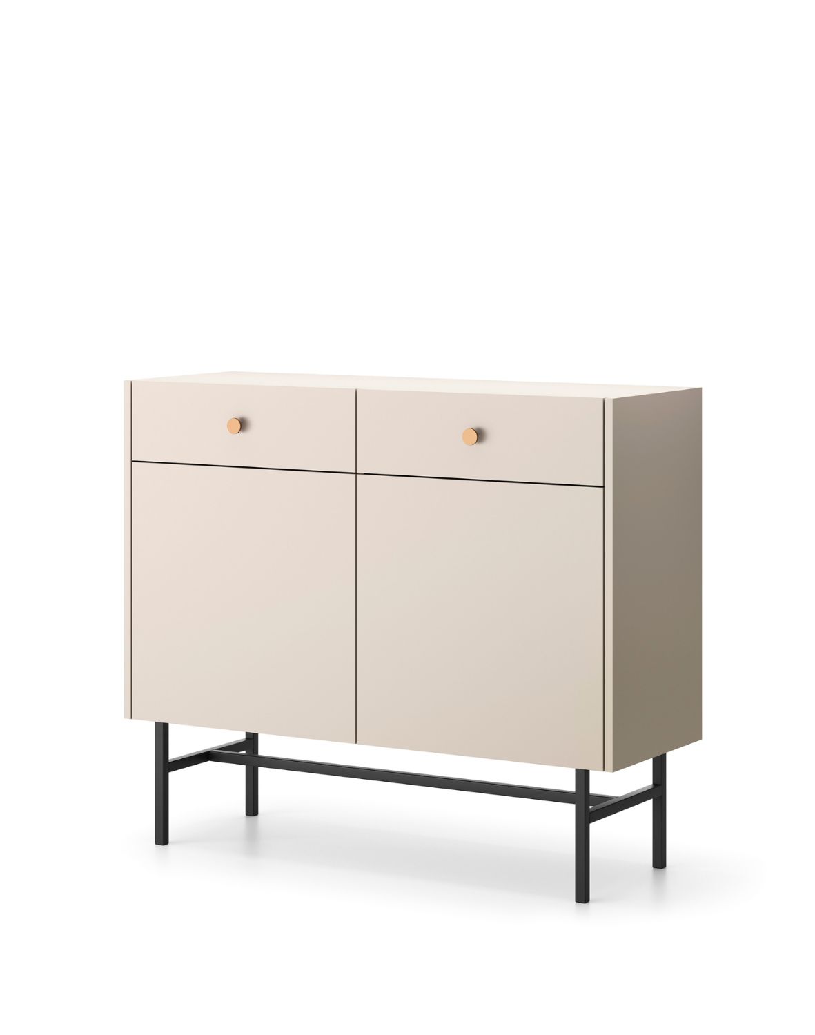 komoda kaszmirowa diva z 2 szufladami i 2 szafkami