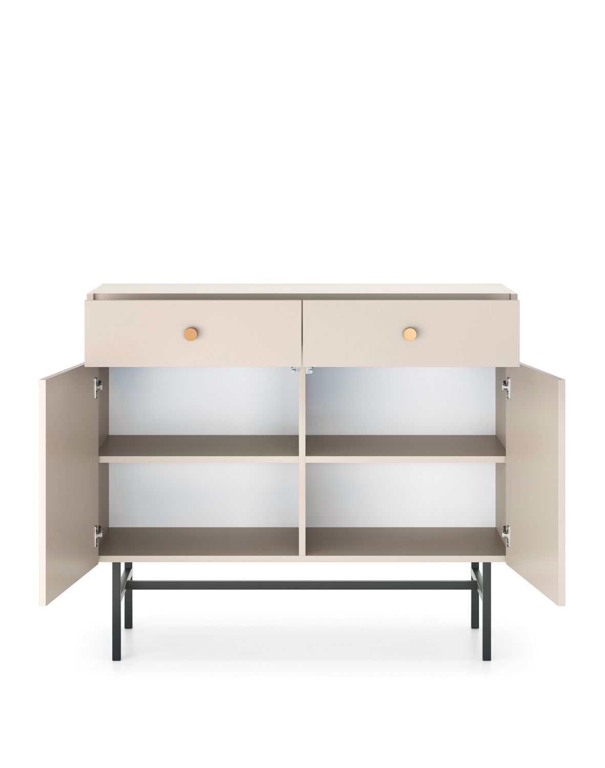 komoda kaszmirowa diva z 2 szufladami i 2 szafkami