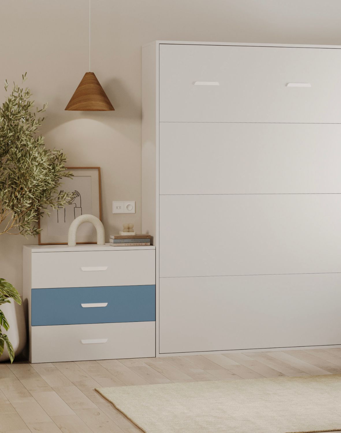 komoda lumi kaszmir i niebieski mglisty