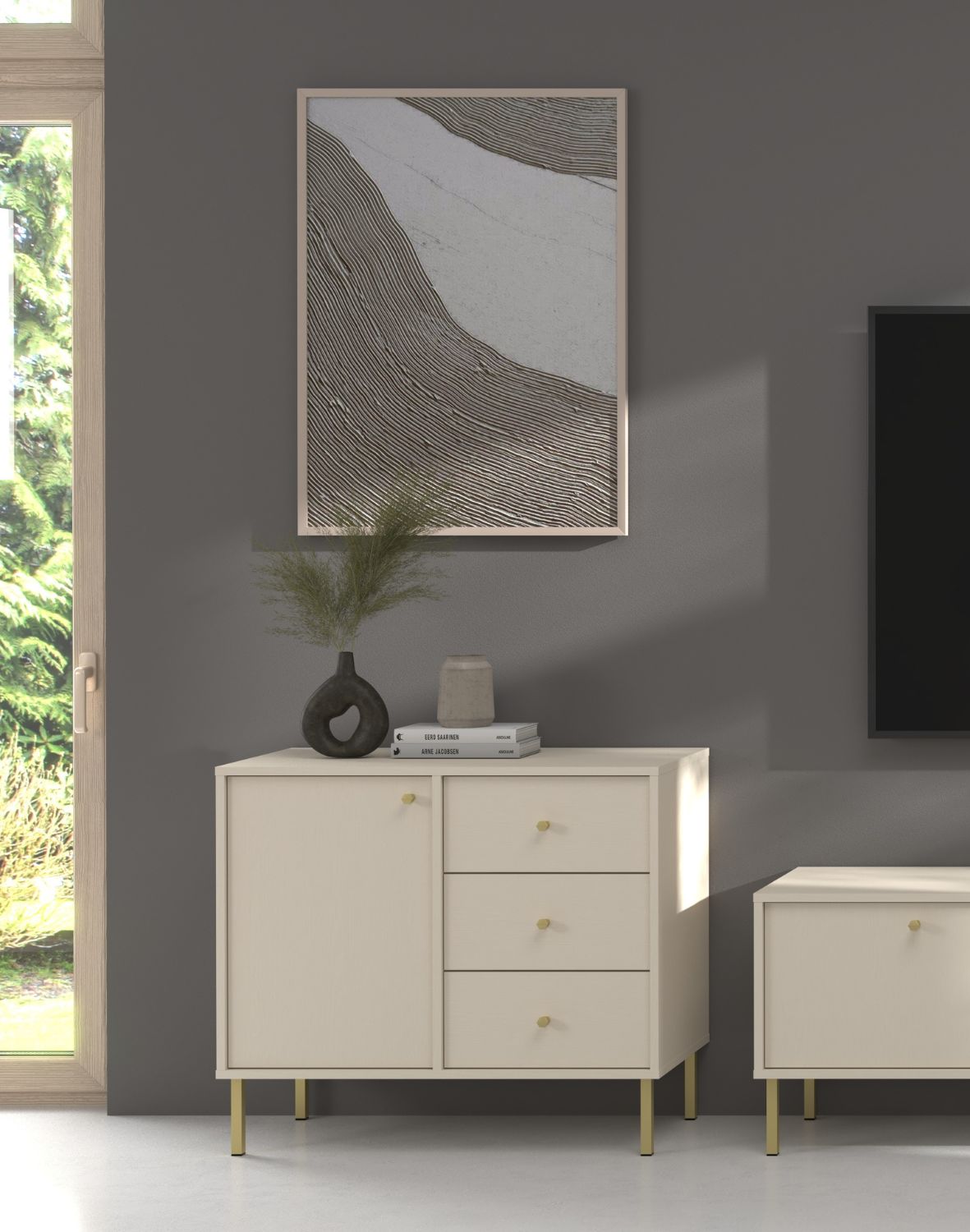 komoda tokyo 2 bez piaskowy typ 814