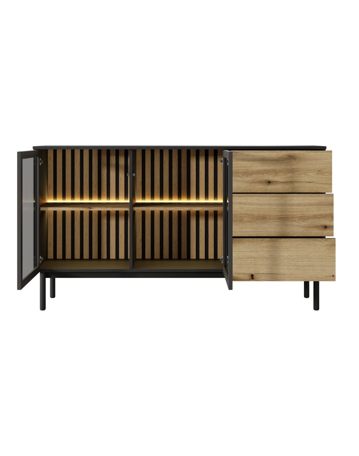 komoda do salonu z przeszkleniem lang c 150