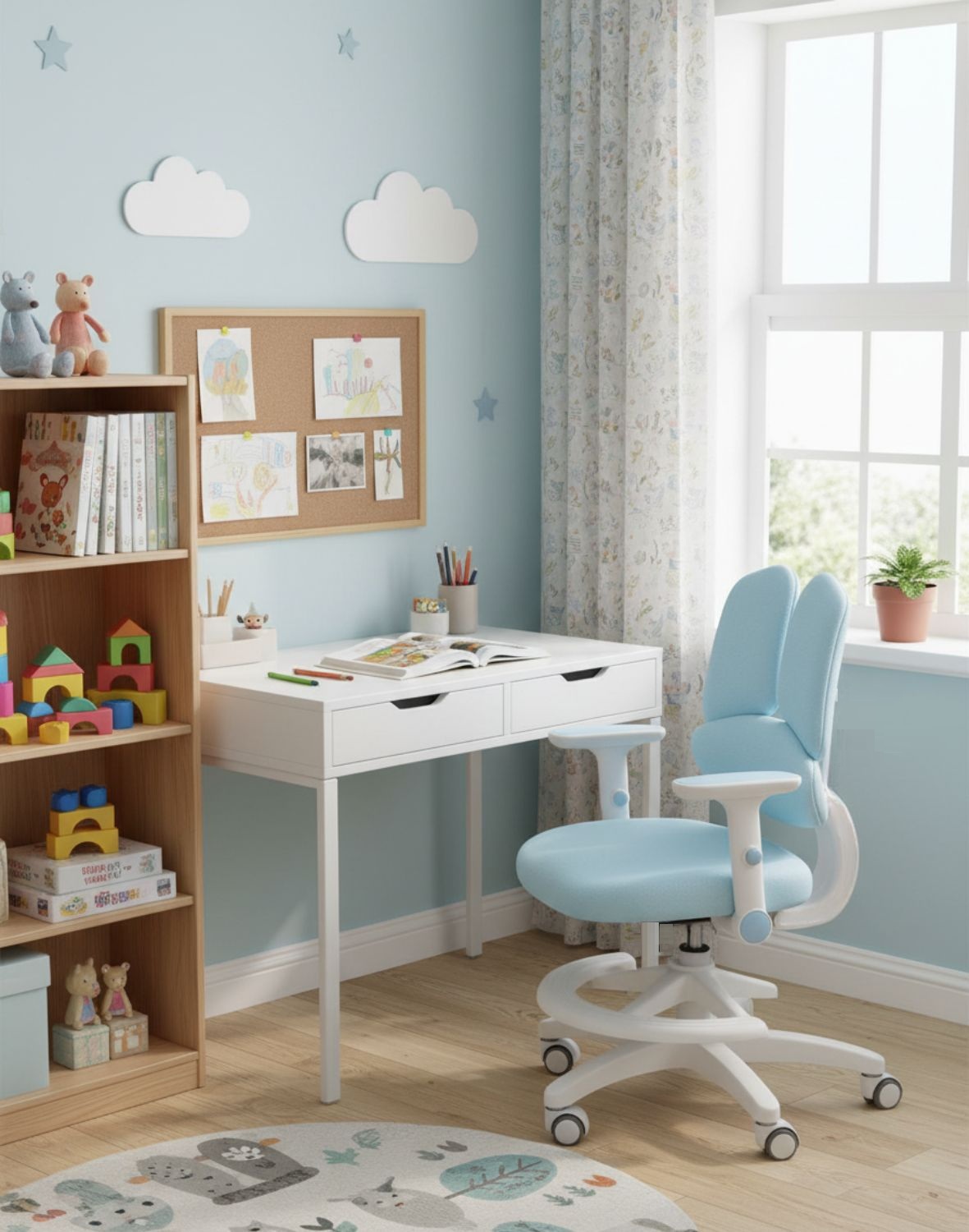 krzeslo dzieciece bunny fit blue