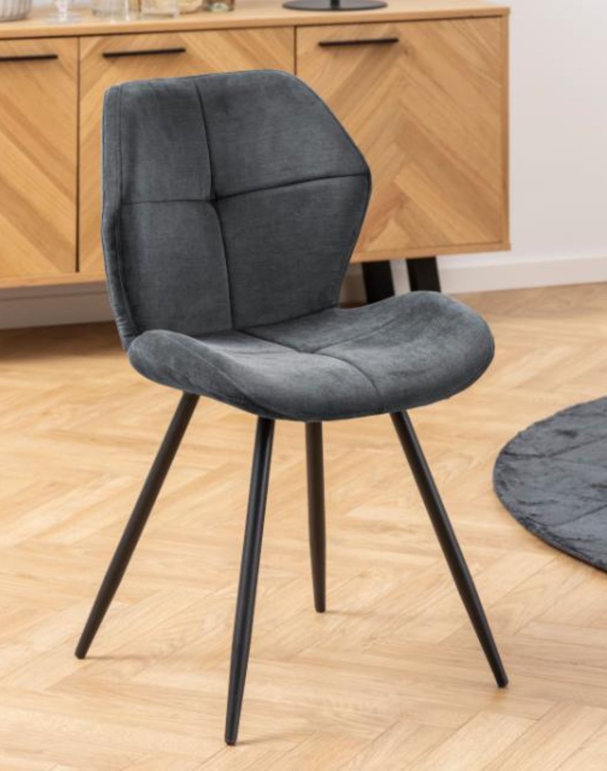 krzesło tapicerowane do jadalni petry grafitowe 92651