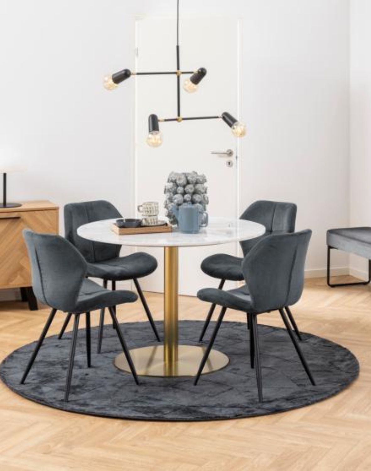 krzesło tapicerowane do jadalni petry grafitowe 92651