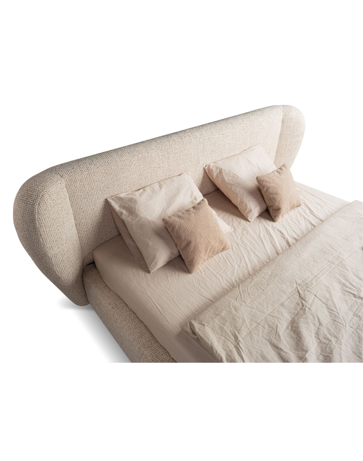 łóżko tapicerowane z pojemnikiem beżowe aliano