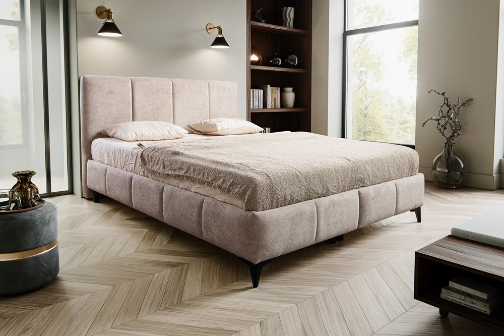 łóżko tapicerowane z pojemnikiem atena