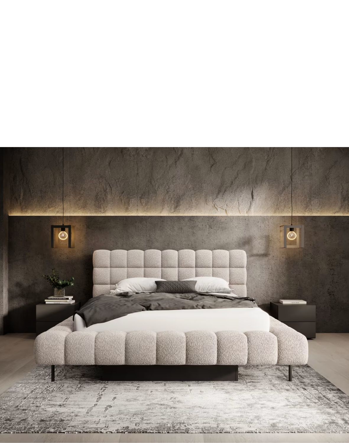 tapicerowane łóżko do sypialni z pojemnikiem magentta 140/160/180