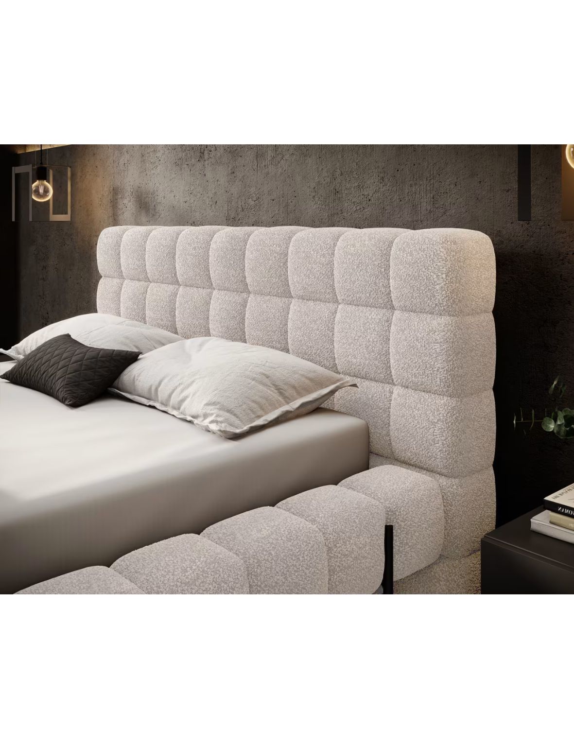 tapicerowane łóżko do sypialni z pojemnikiem magentta 140/160/180