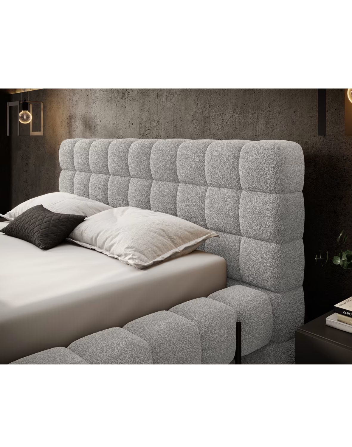 tapicerowane łóżko do sypialni z pojemnikiem magentta 140/160/180