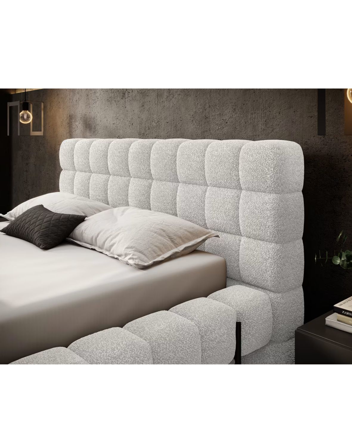 tapicerowane łóżko do sypialni z pojemnikiem magentta 140/160/180