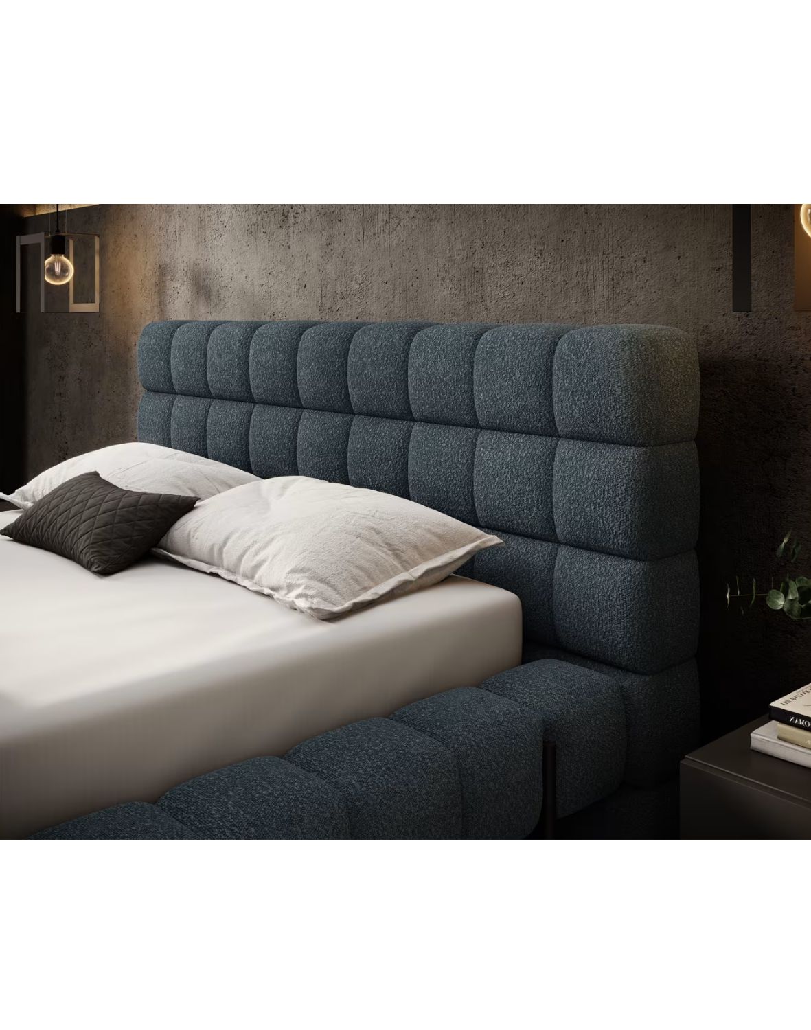 tapicerowane łóżko do sypialni z pojemnikiem magentta 140/160/180