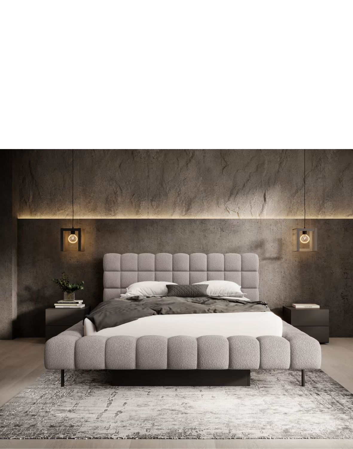 tapicerowane łóżko do sypialni z pojemnikiem magentta 140/160/180