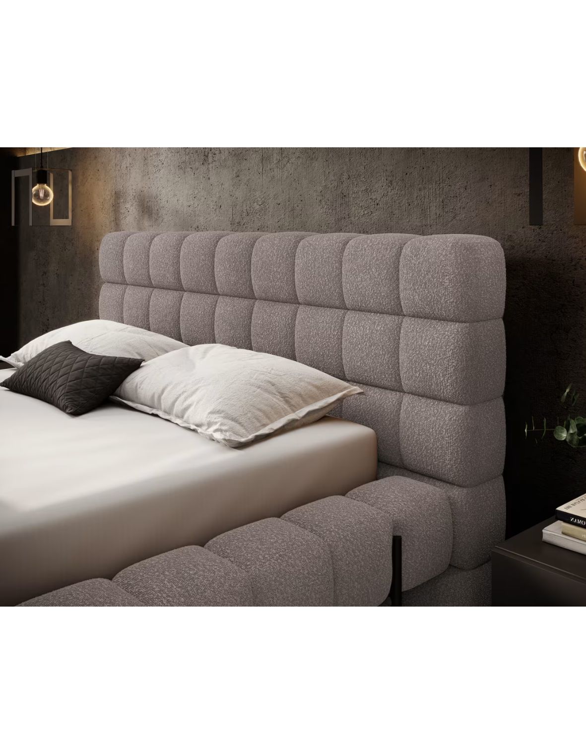 tapicerowane łóżko do sypialni z pojemnikiem magentta 140/160/180