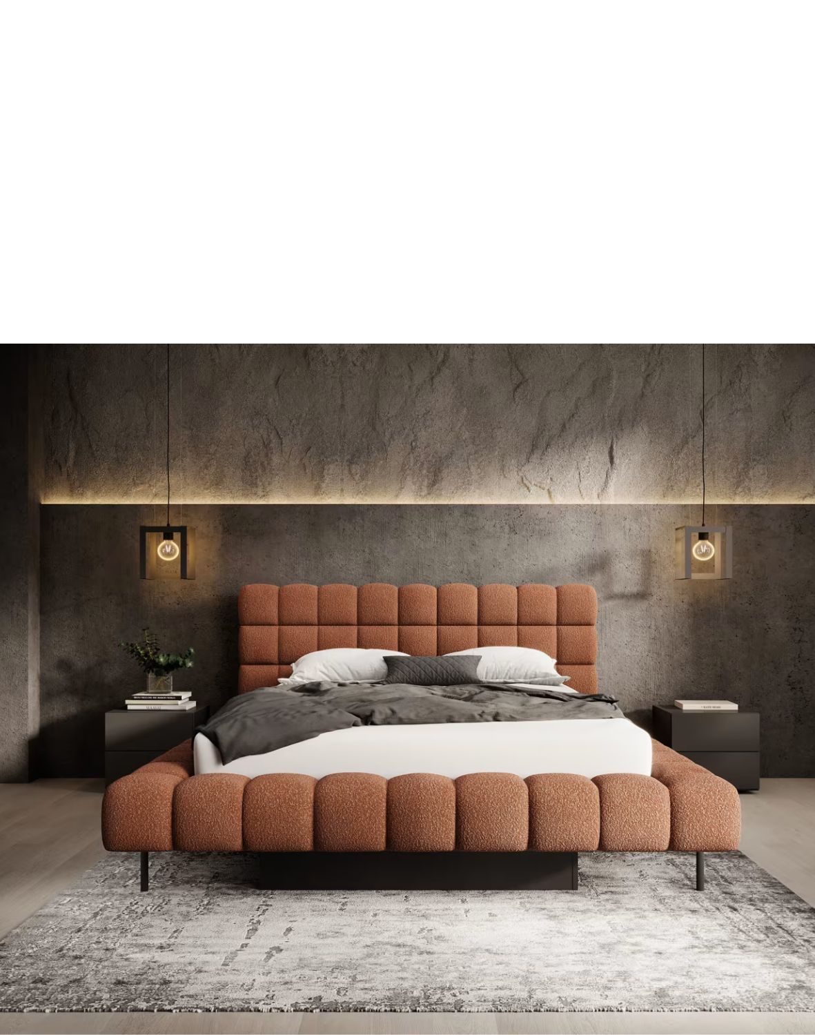 tapicerowane łóżko do sypialni z pojemnikiem magentta 140/160/180