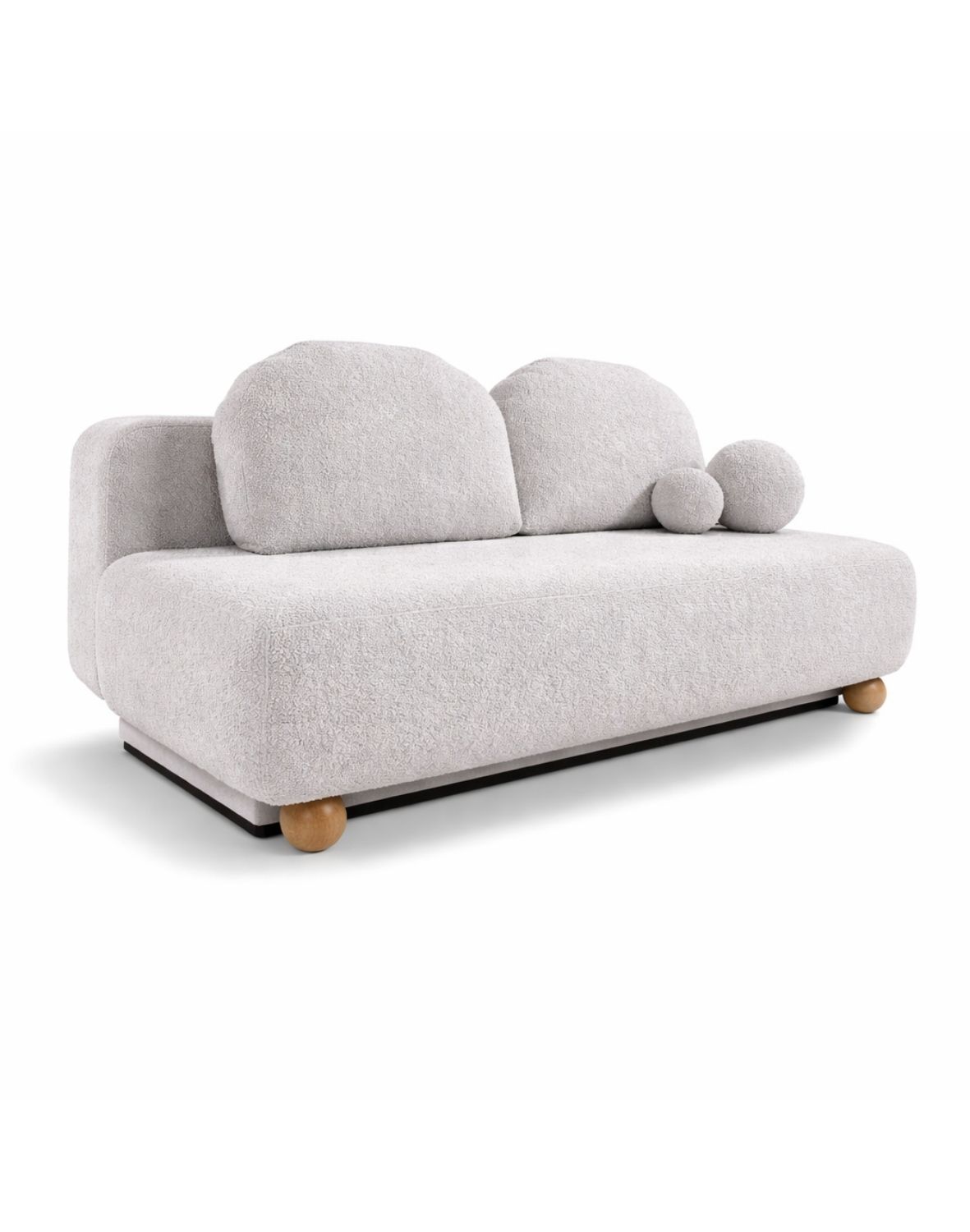 mała sofa z funkcją spania emily o obłych kształtach