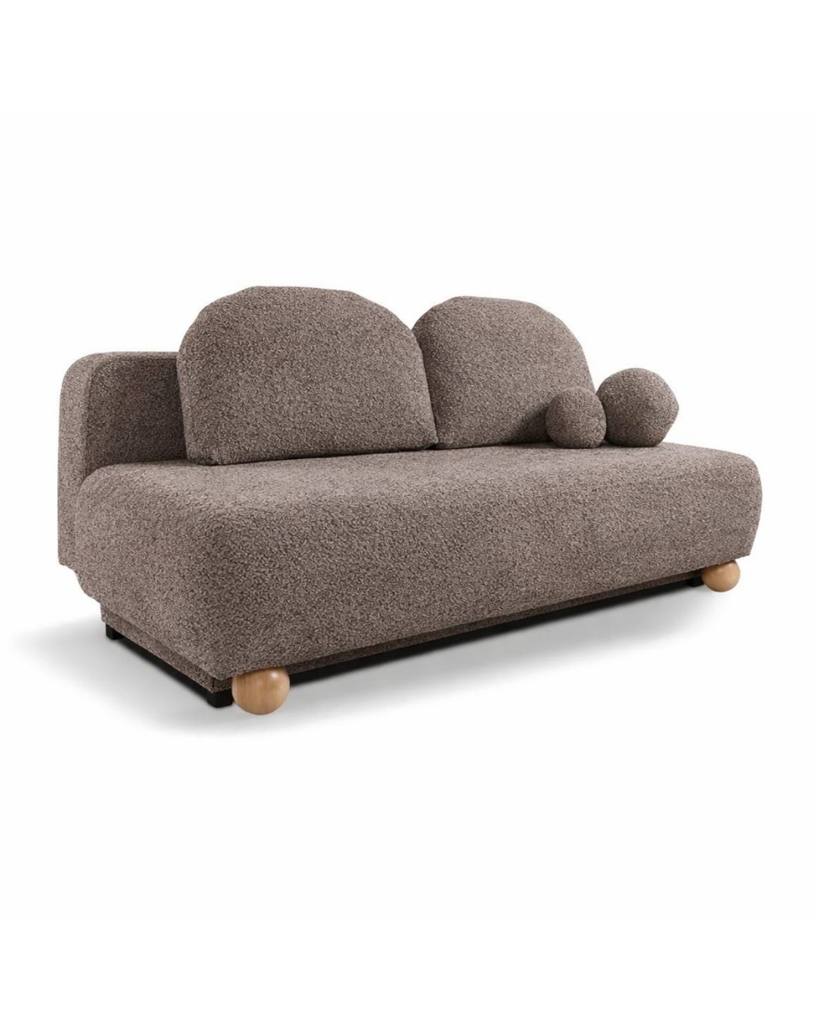 mała sofa z funkcją spania emily o obłych kształtach