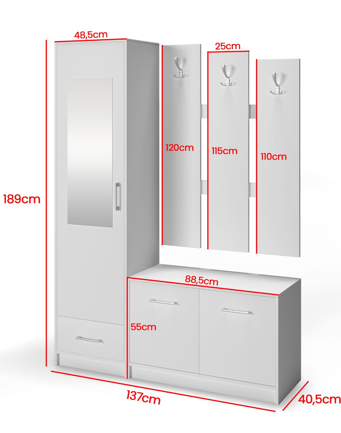 zestaw mebli do przedpokoju dąb sonoma maxi
