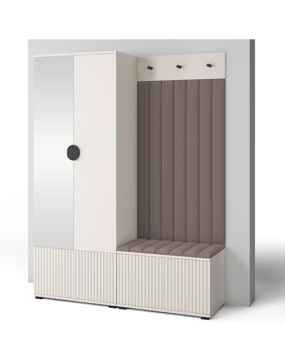 kaszmirowy zestaw mebli do przedpokoju raya 1 trinity 06 cacao