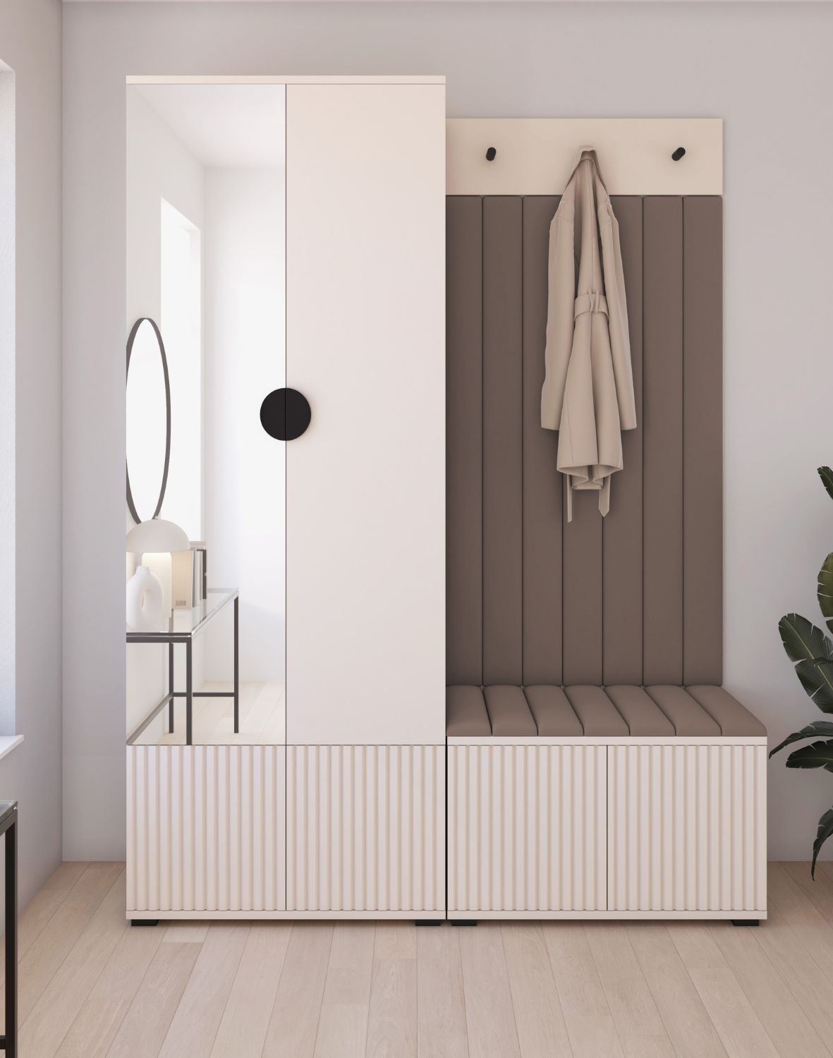 kaszmirowy zestaw mebli do przedpokoju raya 1 trinity 06 cacao