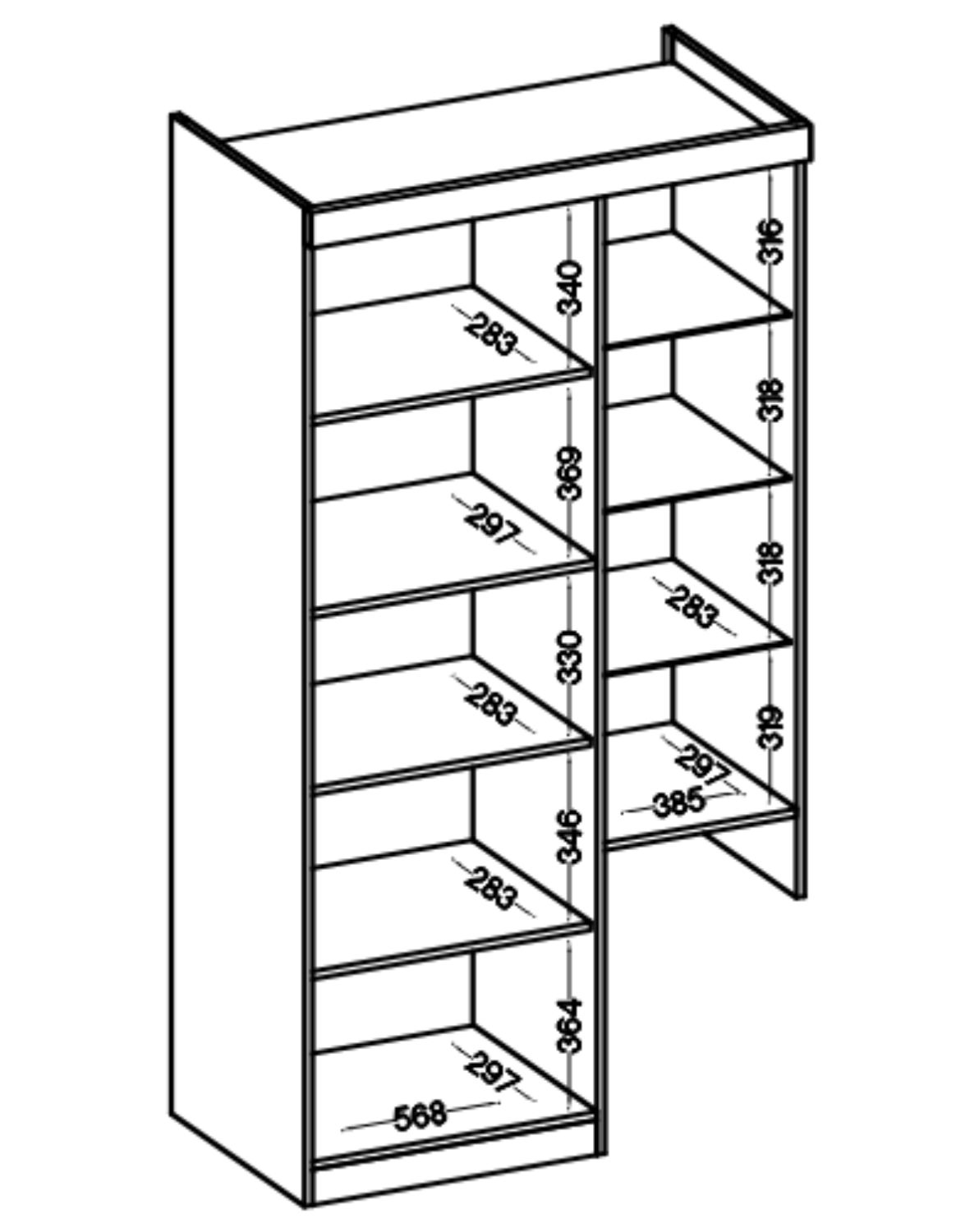 mebloscianka paris gr grafit dab sonoma
