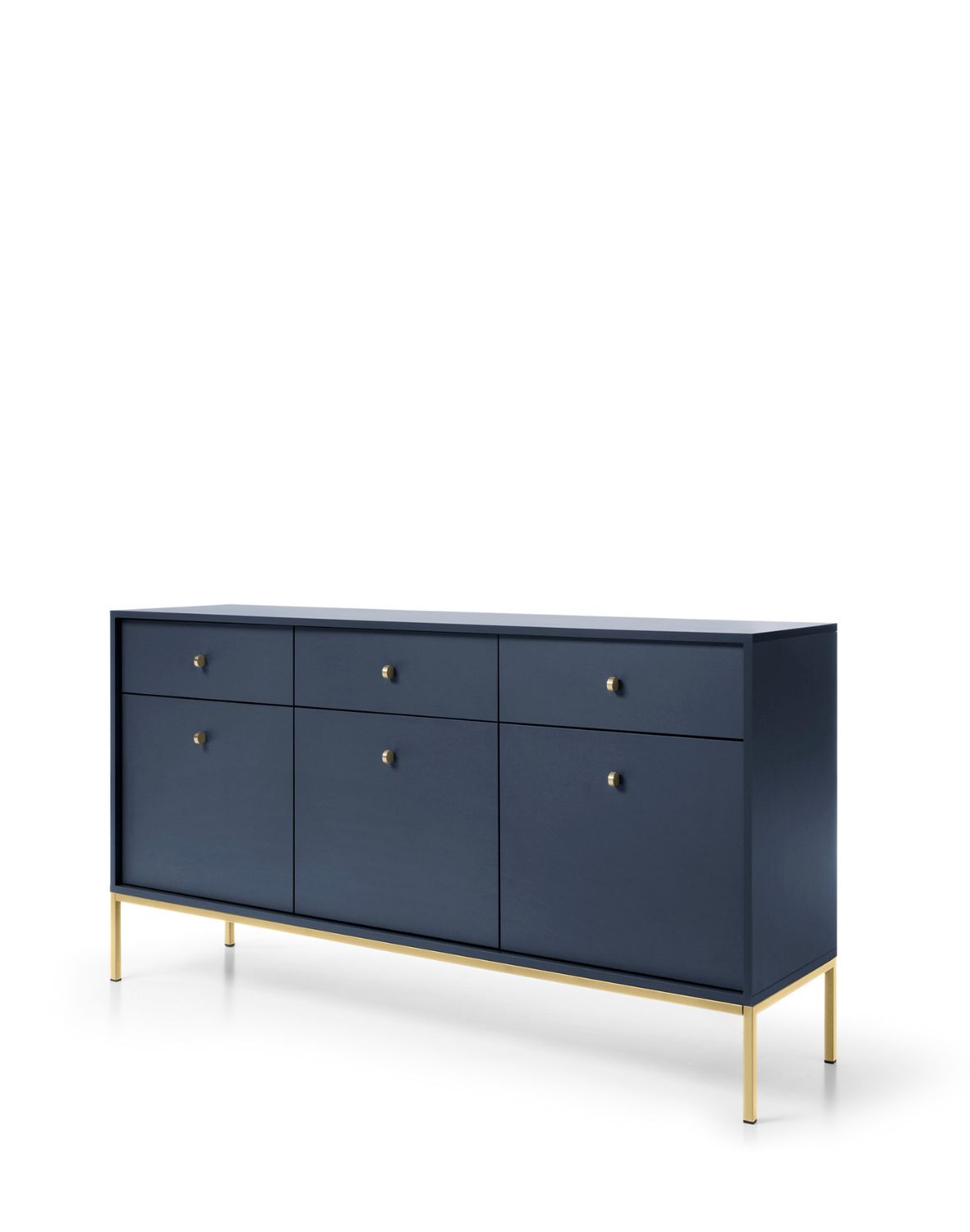 komoda mono granatowa z szufladami (mksz154), navy/gold