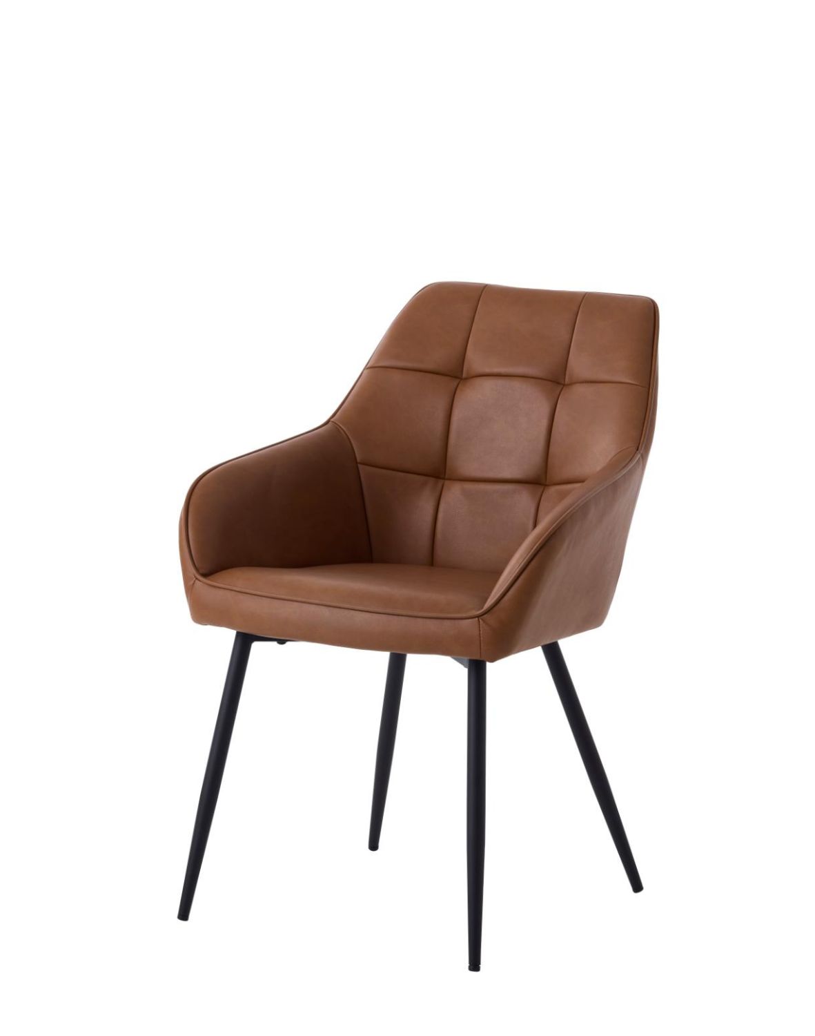 krzesło do jadalni nolan z podłokietnikami, ekoskóra, brązowe (50800003)