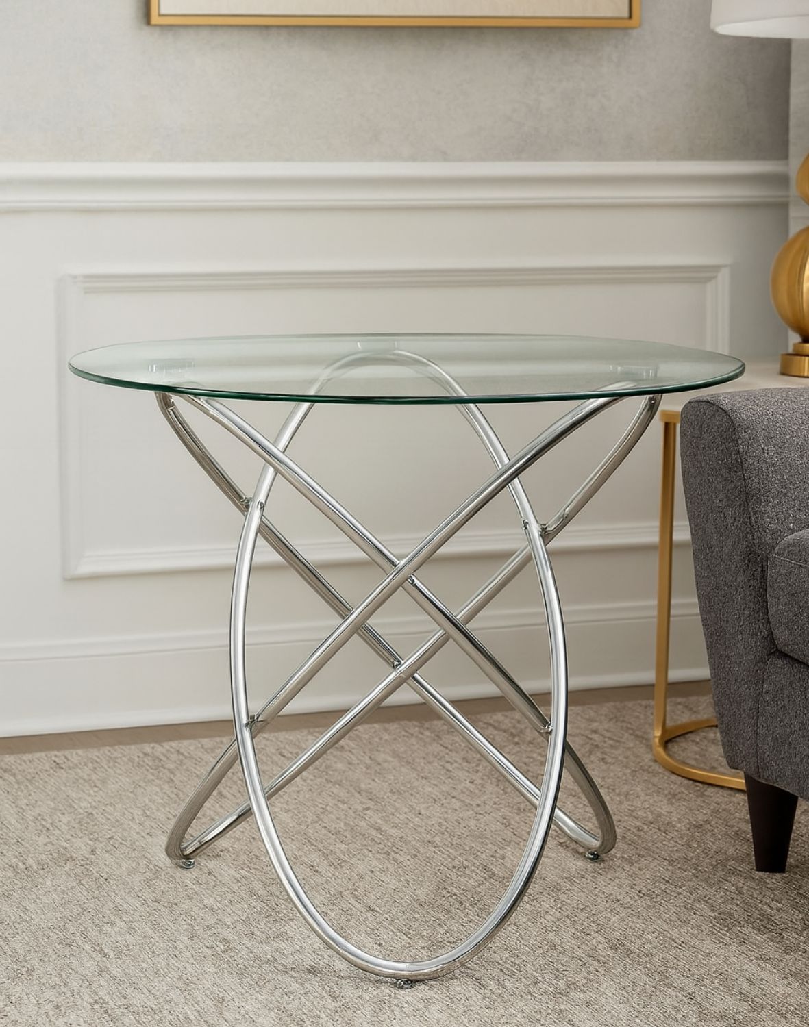 stol orbit transparentny chrom